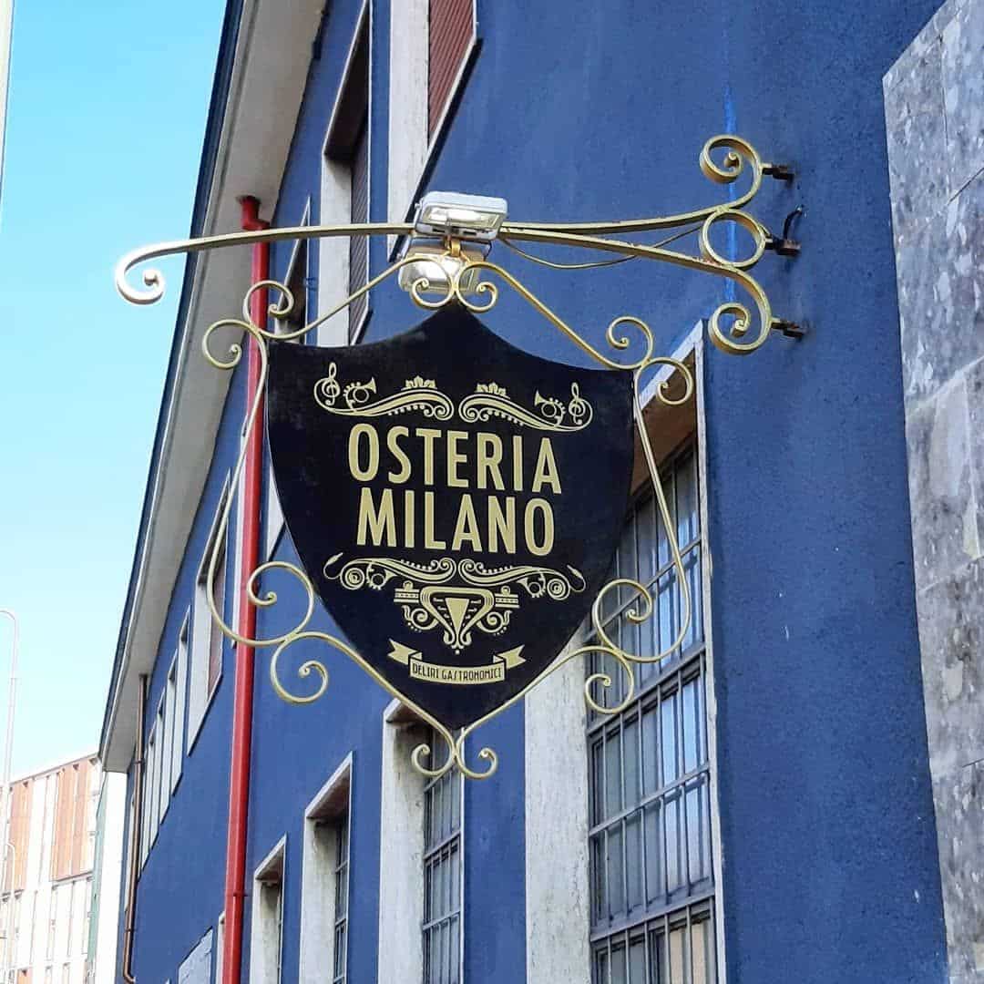 Insegna a bandiera - Osteria Milano